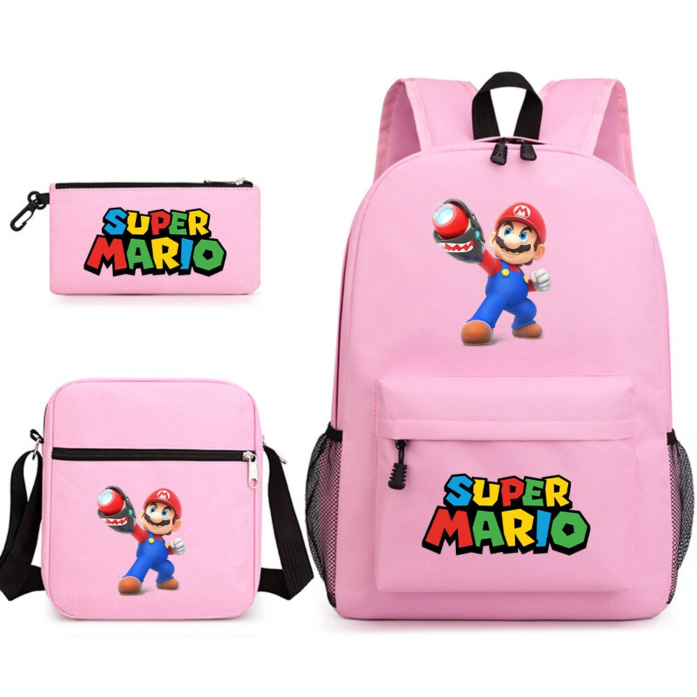 Super Mario - Backpack with Shoulder Bag and Pencil Case