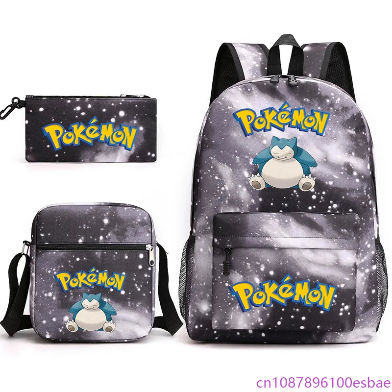 Pokémon 3-Piece Backpack Set – School, Travel & Everyday Bag Collection