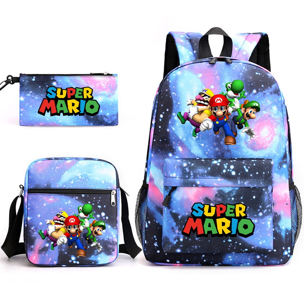 Super Mario - Backpack with Shoulder Bag and Pencil Case