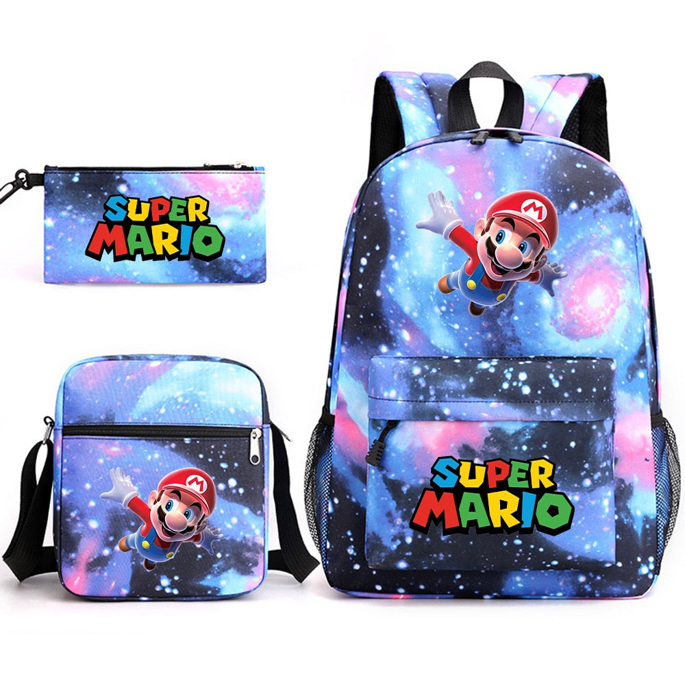 Super Mario - Backpack with Shoulder Bag and Pencil Case