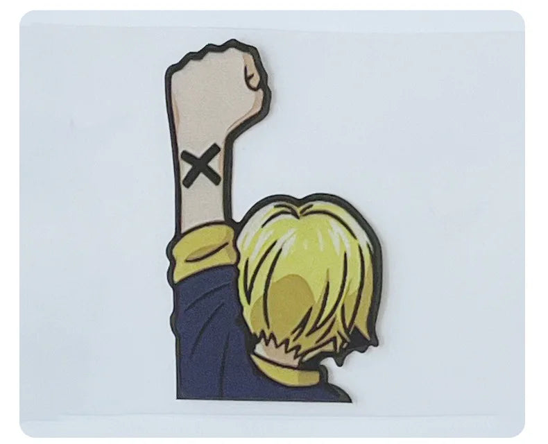 One Piece Crew Car Sticker – Straw Hat Pirates Rear Window Decal (38 × 8 cm)