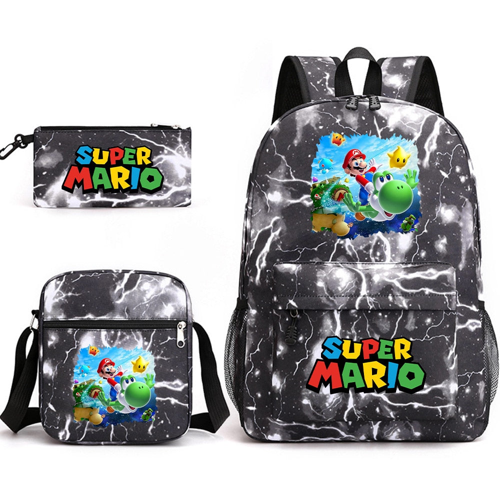 Super Mario - Backpack with Shoulder Bag and Pencil Case