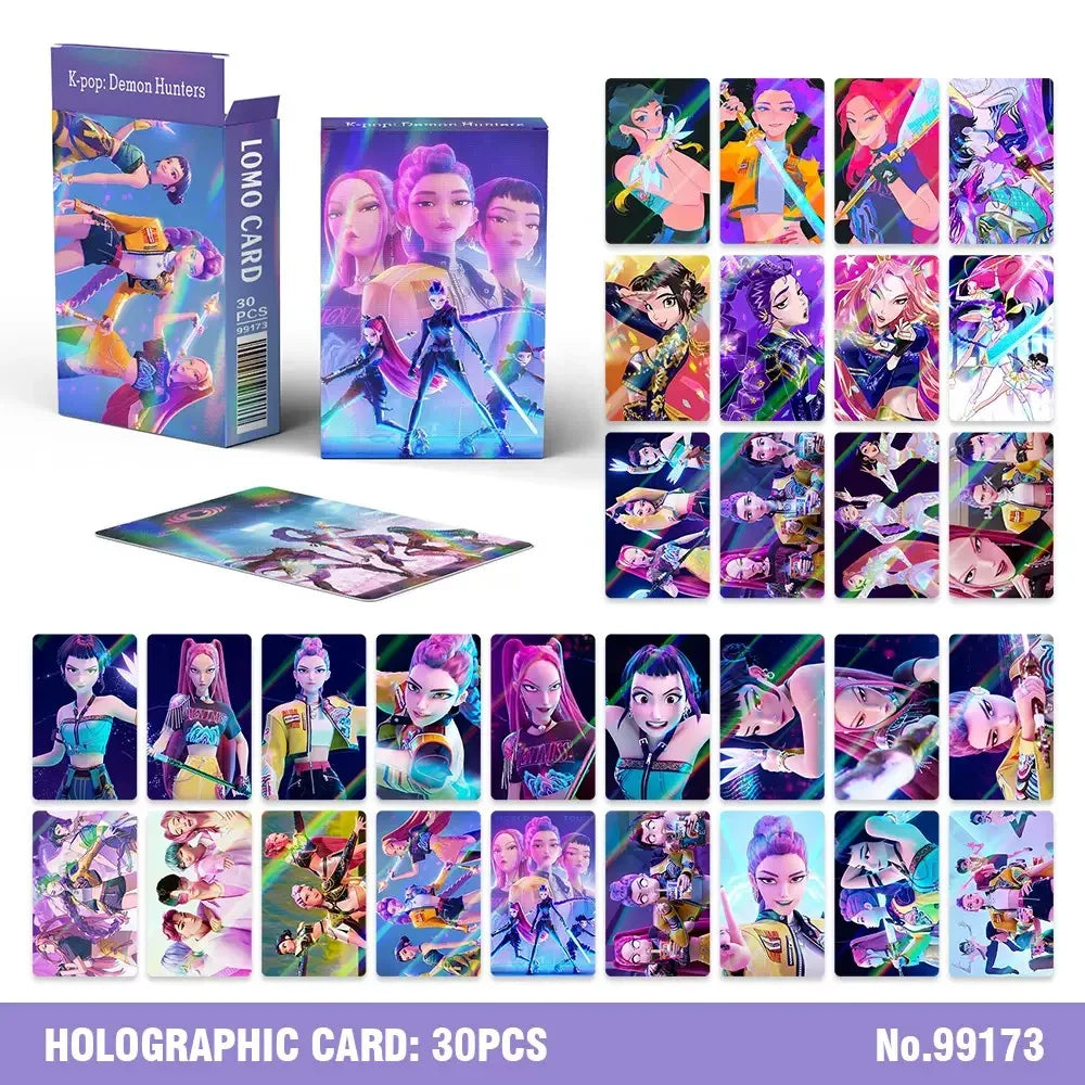 K-POP Demon Hunters Lomo Card Set – 30 Holographic Cards