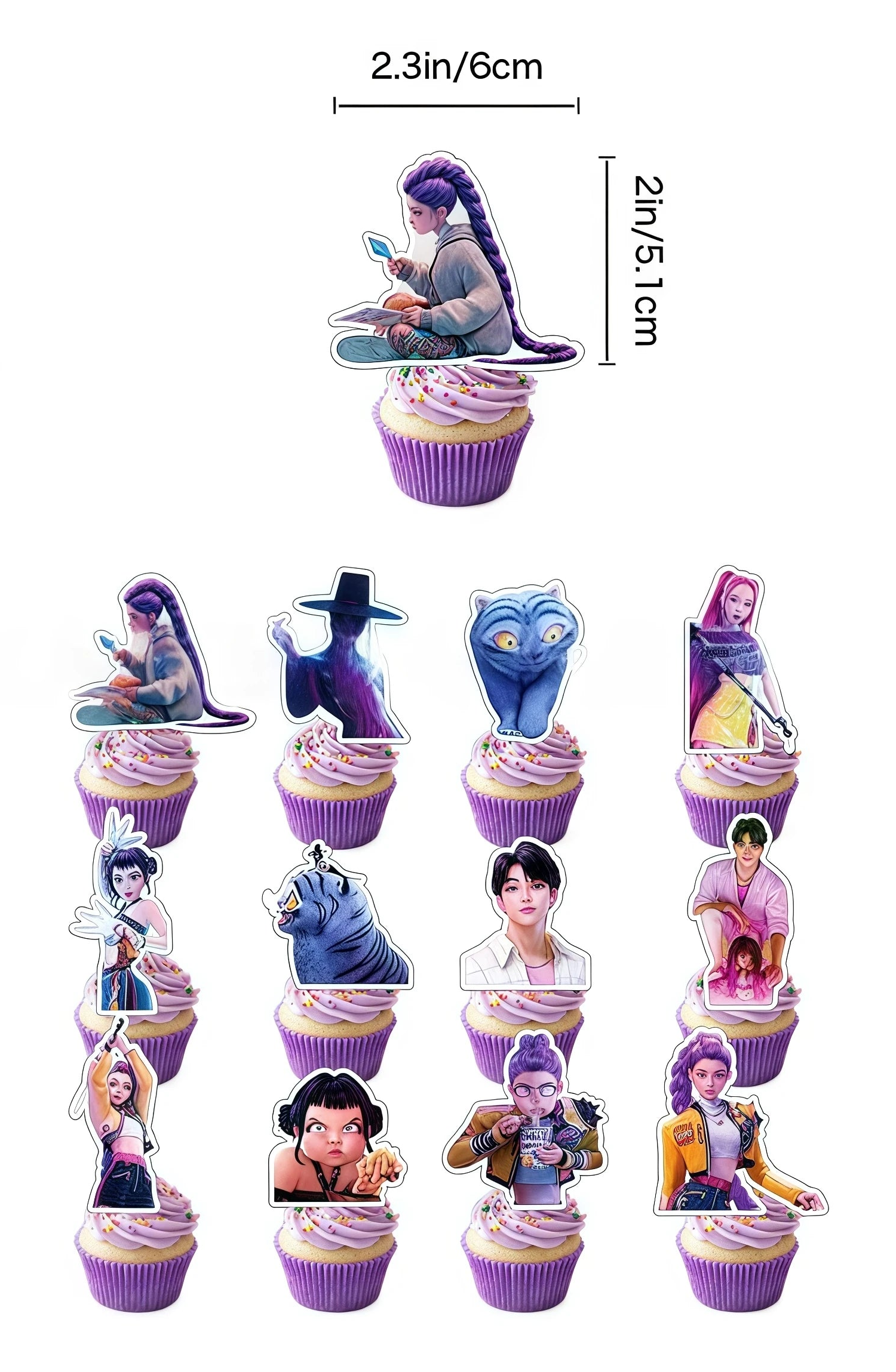 K-Pop Demon Hunters - Birthday Cake  & Cupcake Topper (Multiple Designs)