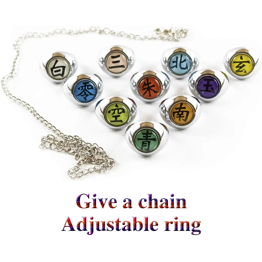 10pcs Naruto Akatsuki Rings Anime Itachi Figure Cosplay Action Accessory Jewerly Cool Boys Children Kids Toys Gifts