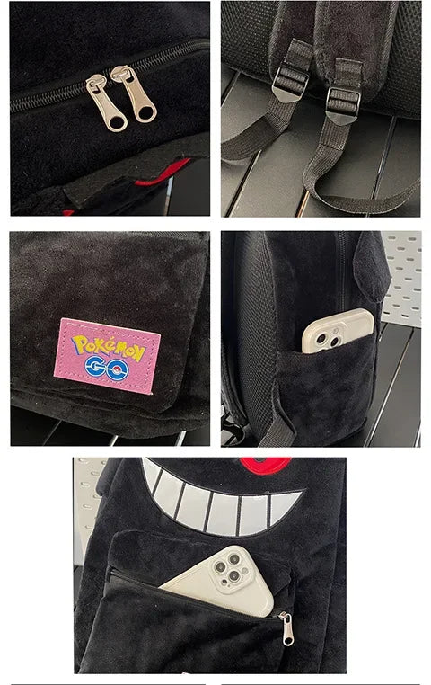 Pokémon Gengar Plush Backpack – Black & Purple Variants