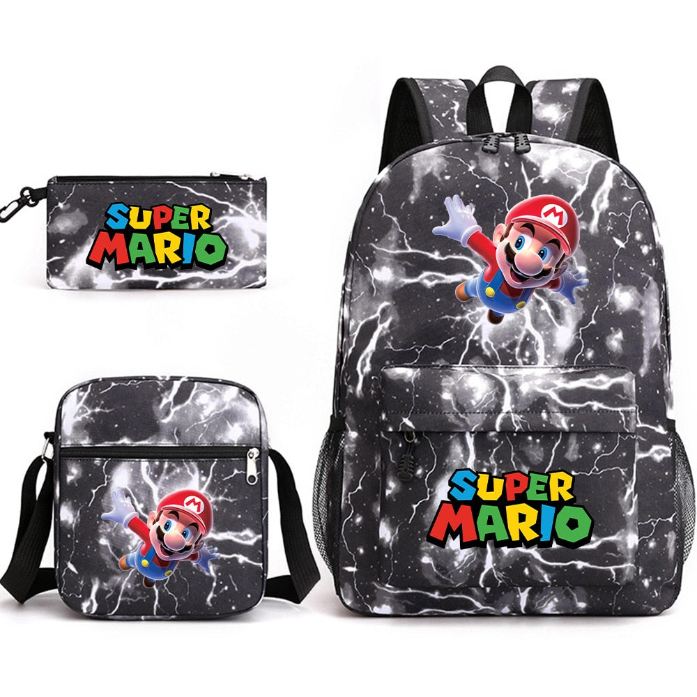 Super Mario - Backpack with Shoulder Bag and Pencil Case