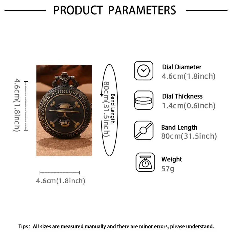 One Piece Pocket Watch & Bracelet Set – Straw Hat Pirates