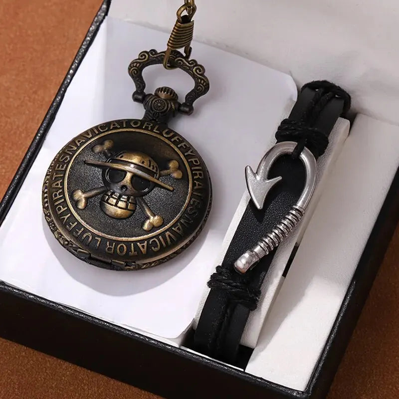 One Piece Pocket Watch & Bracelet Set – Straw Hat Pirates