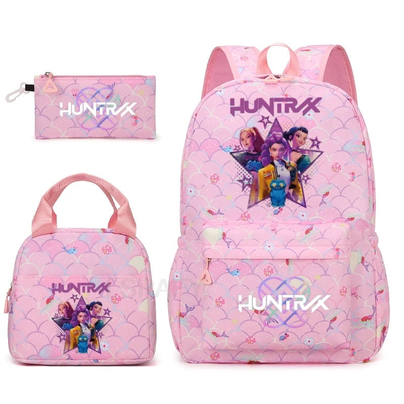 K-Pop Demon Hunters 3-Piece Backpack Set (20–35L Capacity)