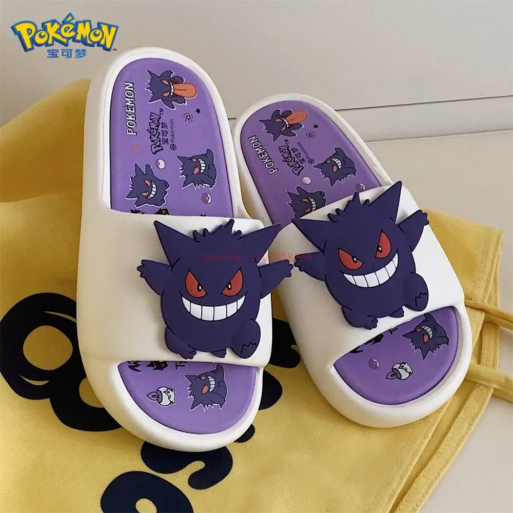 Gengar Pokémon Slides – Ghost-Type Comfort (Black & White)