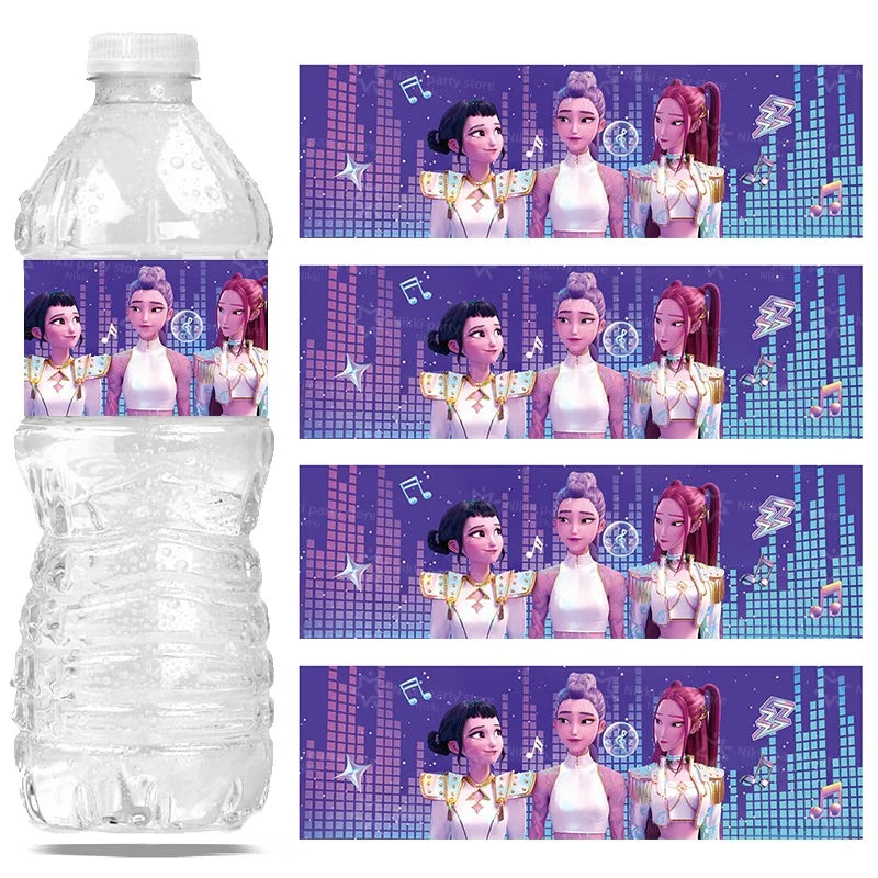 K-POP Demon Hunters Bottle Labels – 20pcs Party Sticker Set