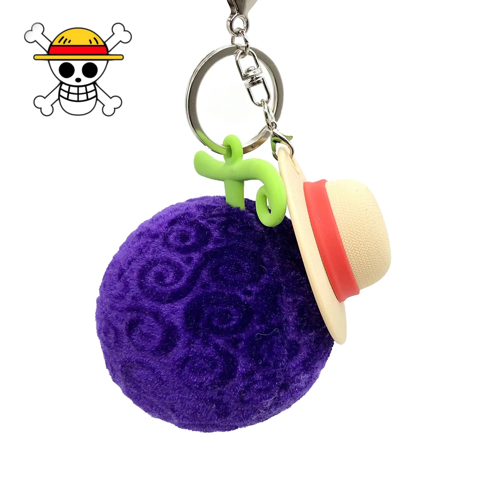 One Piece Devil Fruit Keychain – Gum-Gum Fruit with Straw Hat