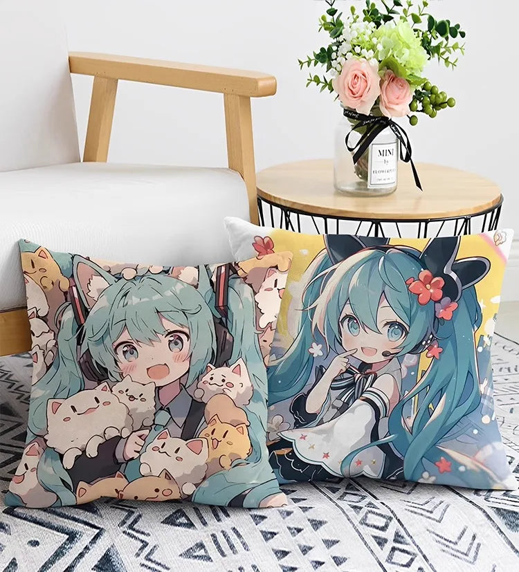 Hatsune Miku Anime Throw Pillow Covers