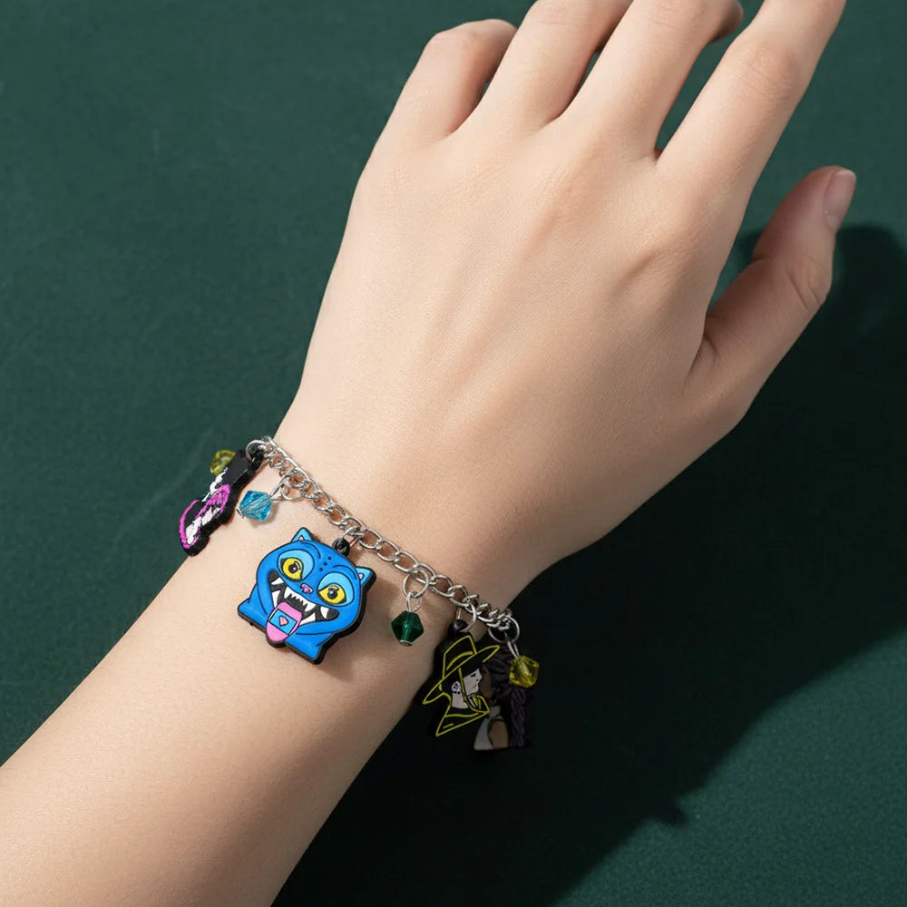 K-Pop Demon Hunters Charm Bracelet – Adjustable Chain with Character Charms