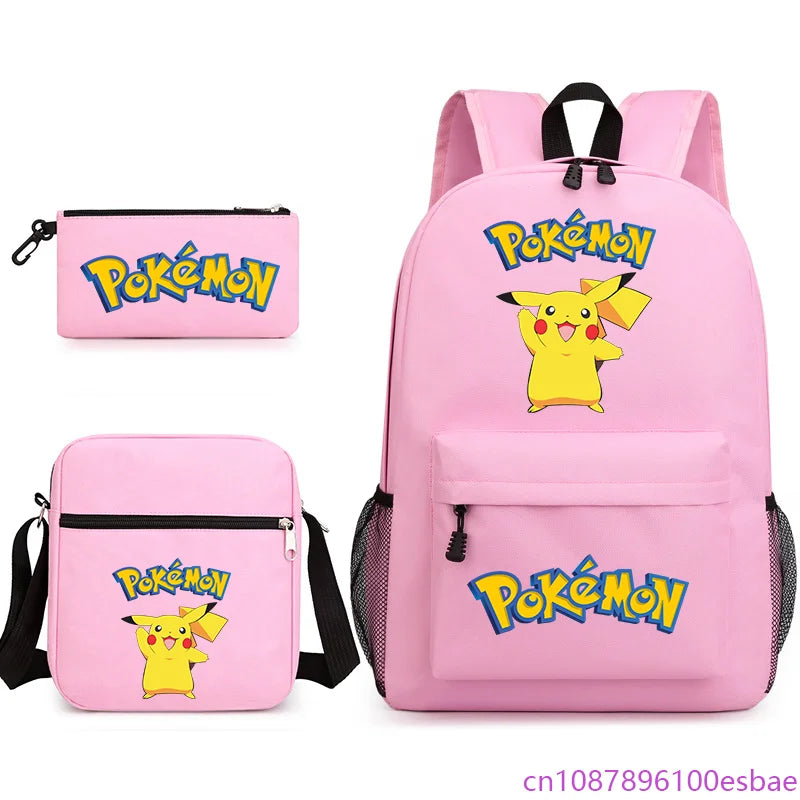 Pokémon 3-Piece Backpack Set – School, Travel & Everyday Bag Collection