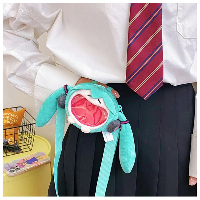 Hatsune Miku Plush Crossbody Bag – Cute Anime Shoulder Purse