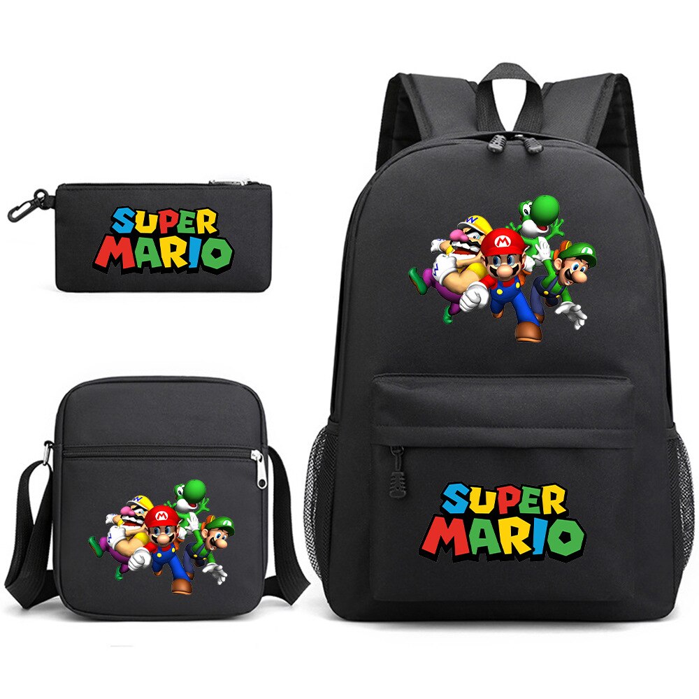 Super Mario - Backpack with Shoulder Bag and Pencil Case