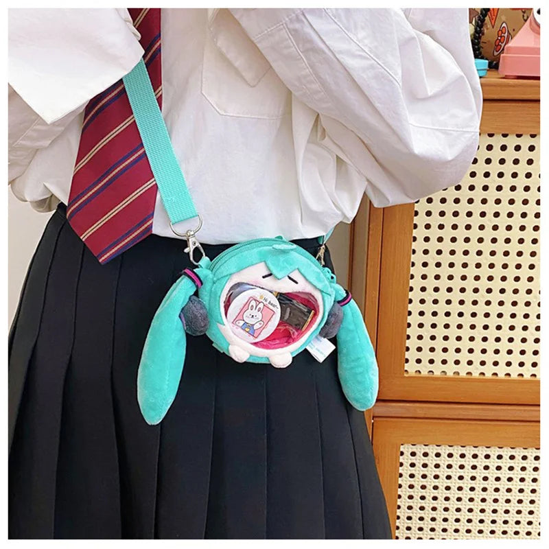 Hatsune Miku Plush Crossbody Bag – Cute Anime Shoulder Purse