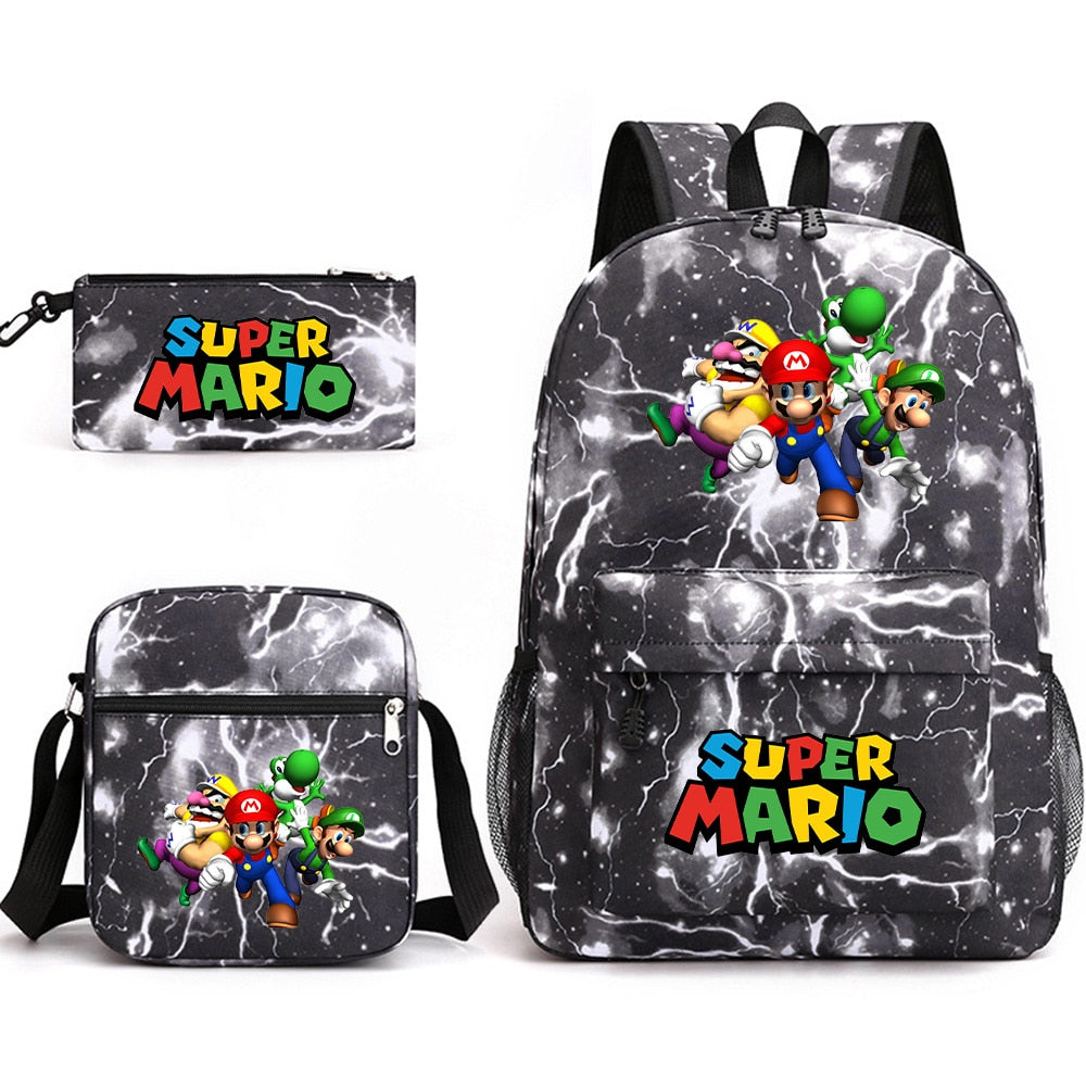 Super Mario - Backpack with Shoulder Bag and Pencil Case
