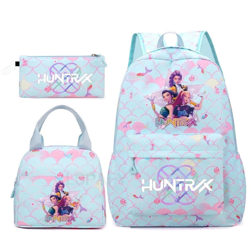 K-Pop Demon Hunters 3-Piece Backpack Set (20–35L Capacity)