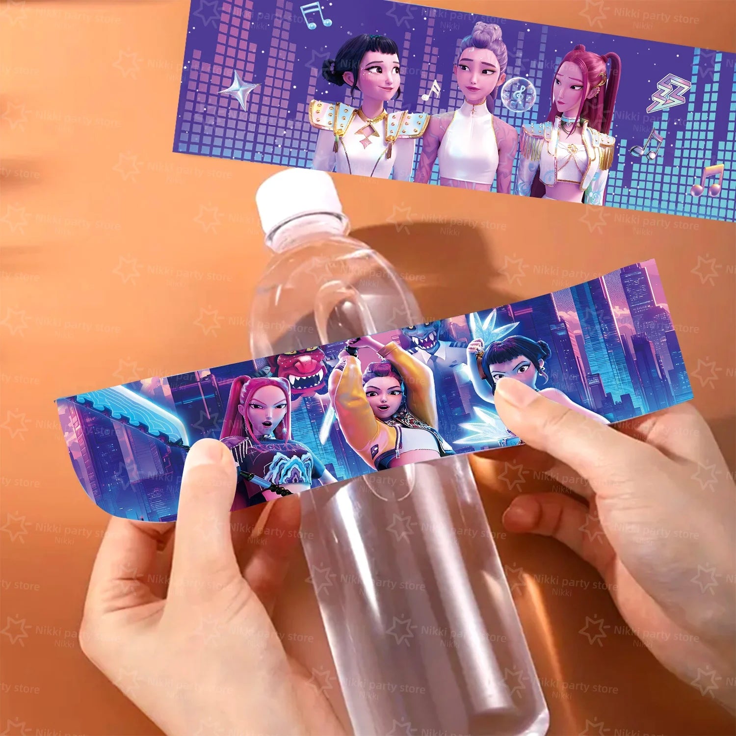 K-POP Demon Hunters Bottle Labels – 20pcs Party Sticker Set