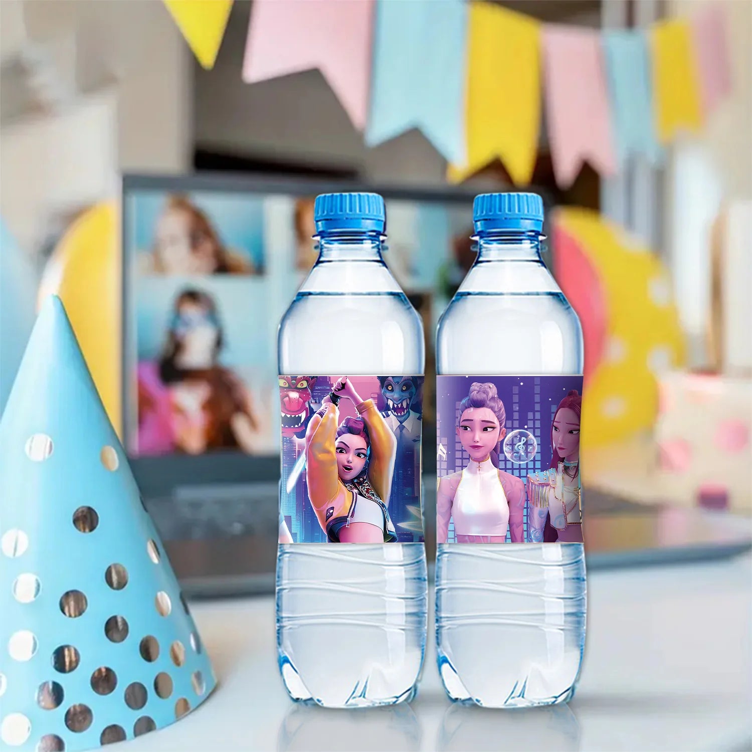 K-POP Demon Hunters Bottle Labels – 20pcs Party Sticker Set