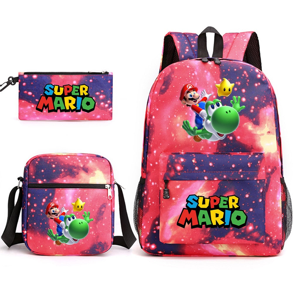Super Mario - Backpack with Shoulder Bag and Pencil Case