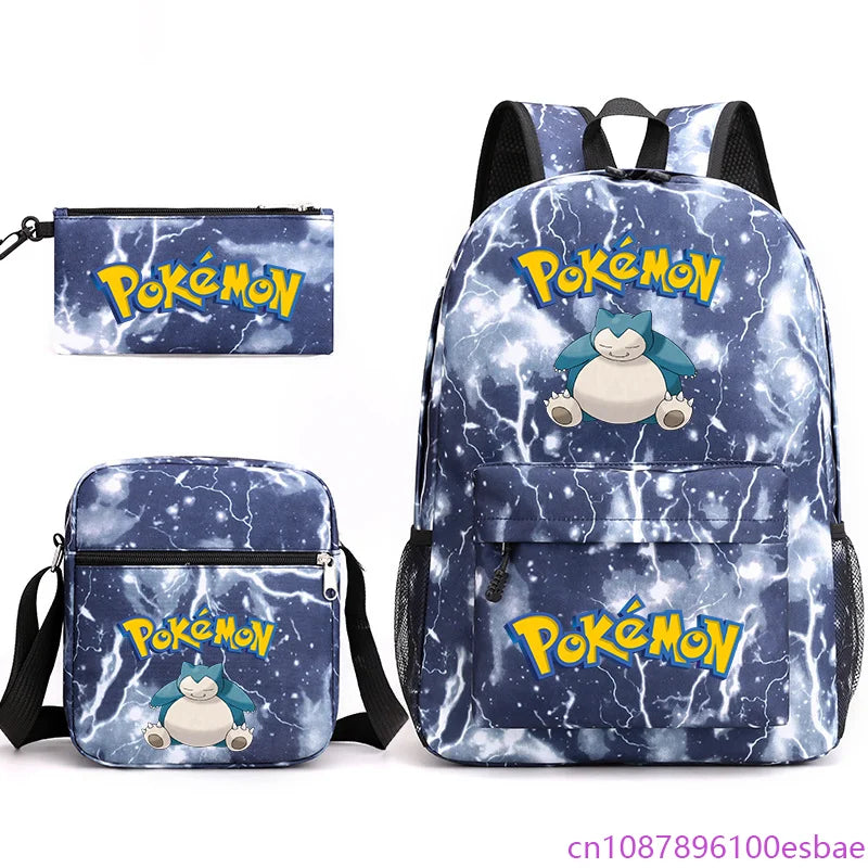 Pokémon 3-Piece Backpack Set – School, Travel & Everyday Bag Collection
