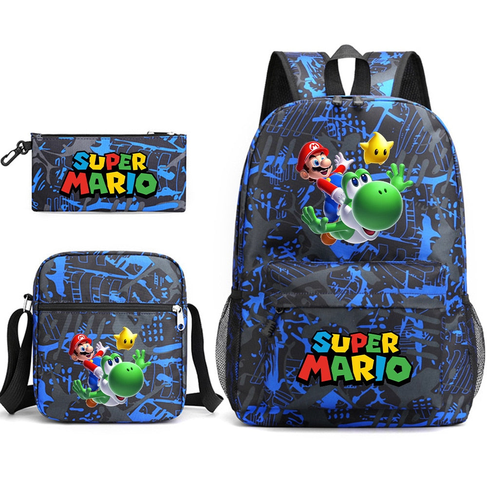 Super Mario - Backpack with Shoulder Bag and Pencil Case