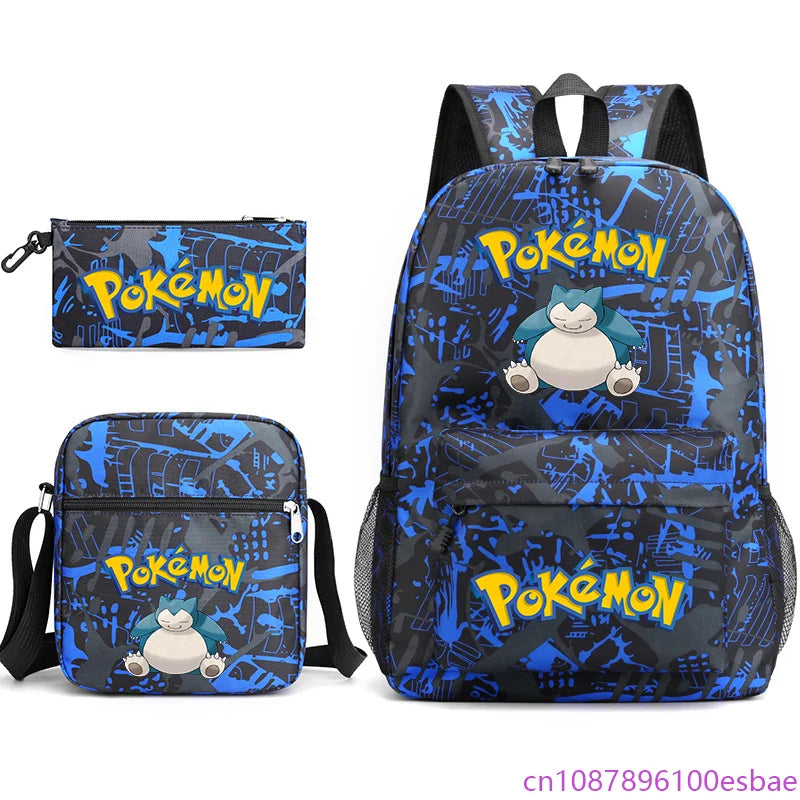 Pokémon 3-Piece Backpack Set – School, Travel & Everyday Bag Collection