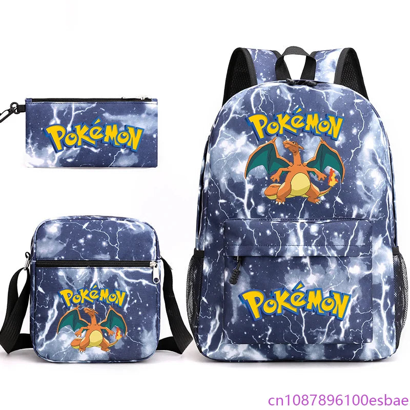 Pokémon 3-Piece Backpack Set – School, Travel & Everyday Bag Collection