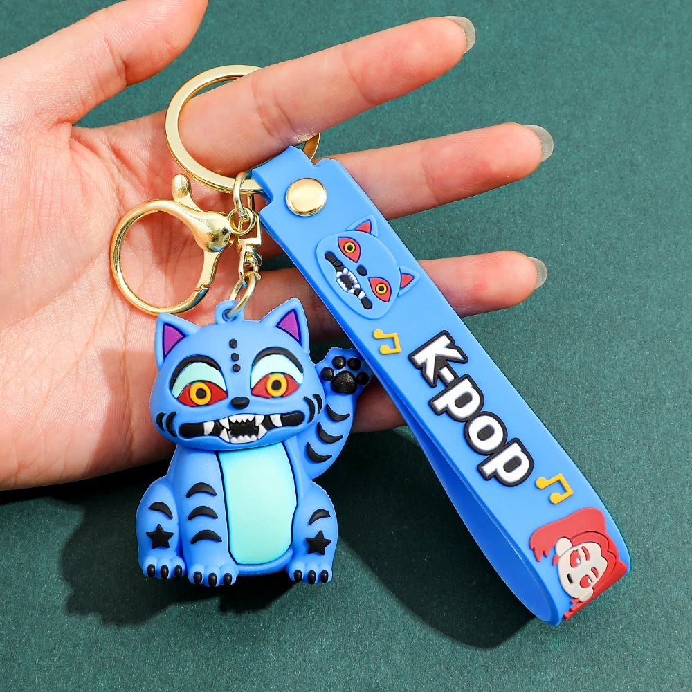 K-Pop Style Character Keychain with Strap – 4 Variants