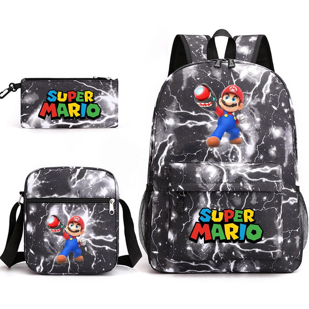 Super Mario - Backpack with Shoulder Bag and Pencil Case
