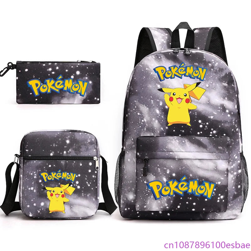 Pokémon 3-Piece Backpack Set – School, Travel & Everyday Bag Collection