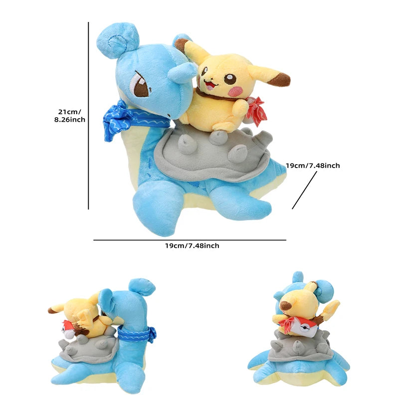 Pikachu Riding Lapras Plush – 30cm Pokémon Stuffed Toy
