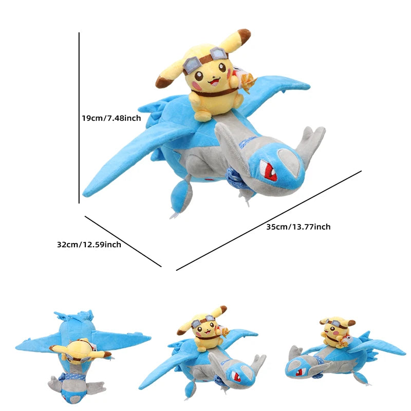 Pikachu Riding Lapras Plush – 30cm Pokémon Stuffed Toy