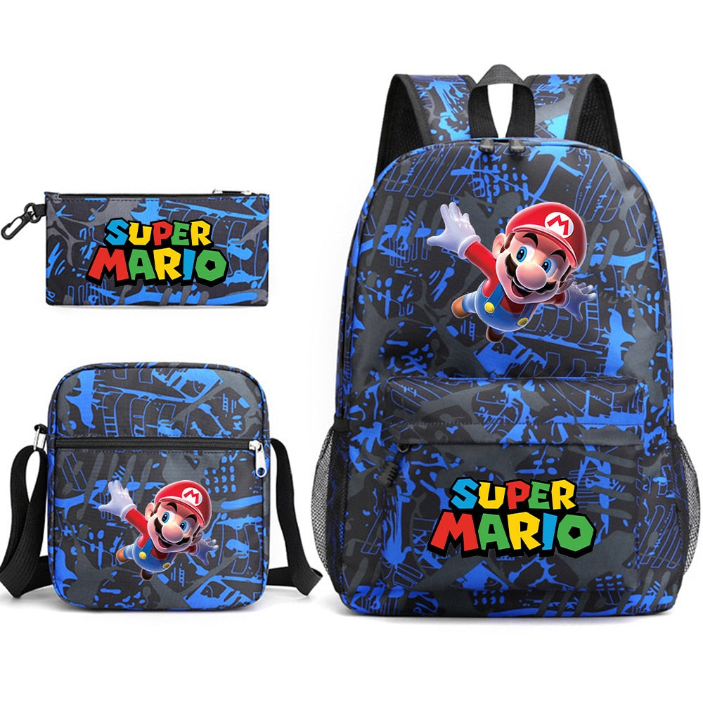 Super Mario - Backpack with Shoulder Bag and Pencil Case