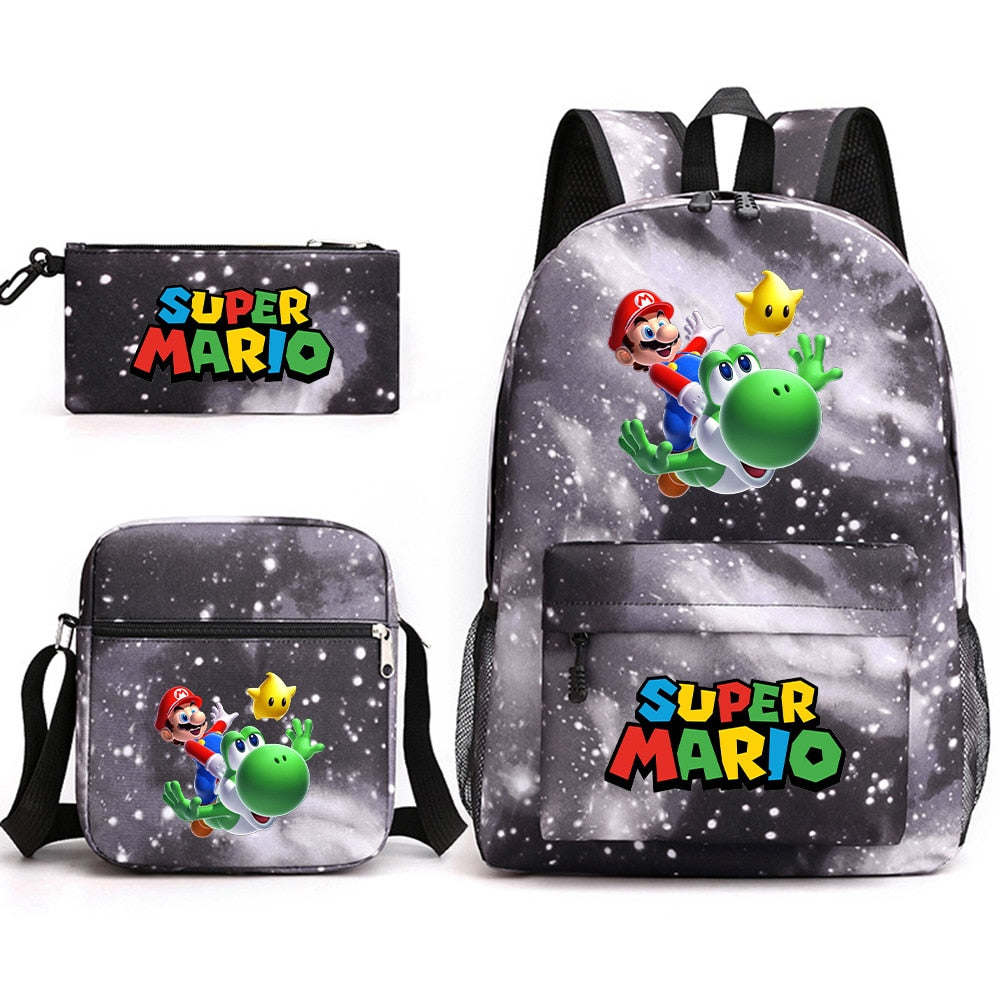 Super Mario - Backpack with Shoulder Bag and Pencil Case