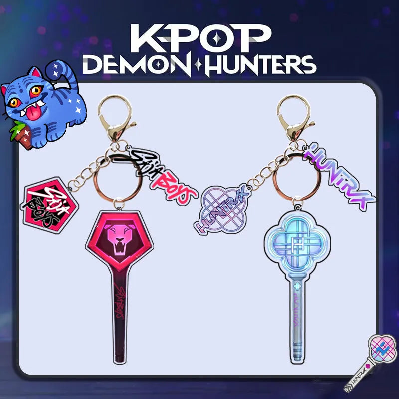 K-POP Demon Hunters Lightstick Keychain Set (2-Pack) – Saja Boys & Huntrix