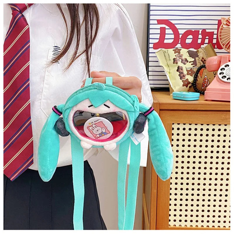 Hatsune Miku Plush Crossbody Bag – Cute Anime Shoulder Purse