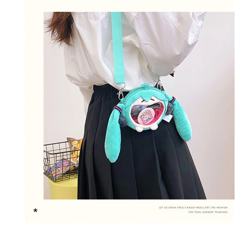 Hatsune Miku Plush Crossbody Bag – Cute Anime Shoulder Purse