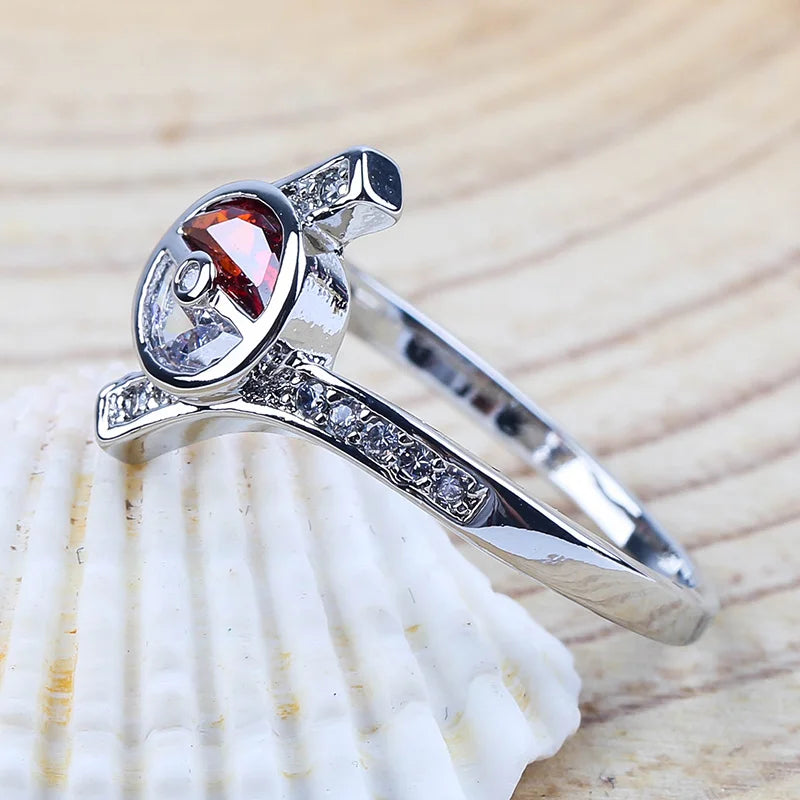 Poke Ball Inspired Ring – Multiple Sizes