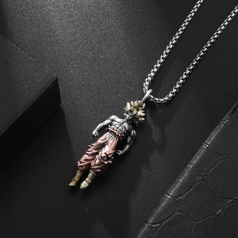 Dragon Ball Z Goku Pendant Necklace – Silver Chain (60cm)