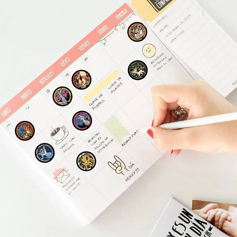 Pokémon Round Sticker Roll – 500pcs Waterproof PVC Stickers