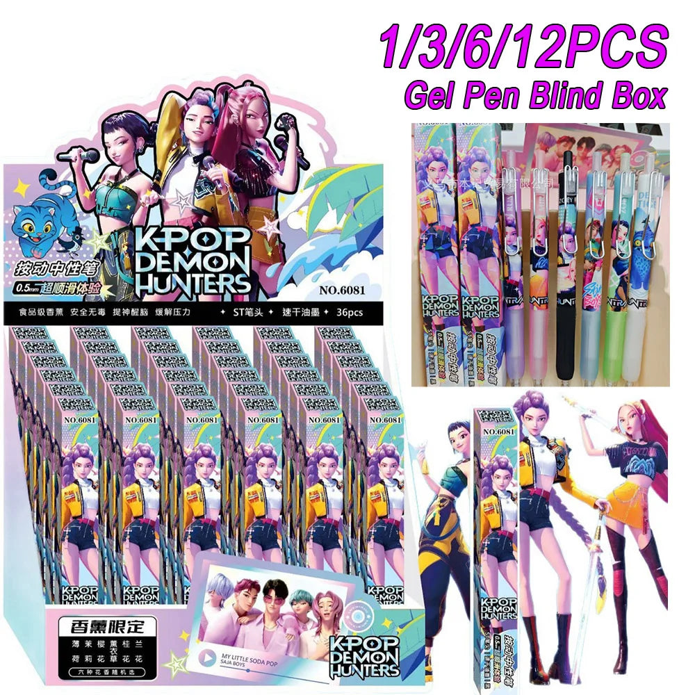 K-POP Demon Hunters Gel Pen Blind Box – 1/3/6/12PCS Set