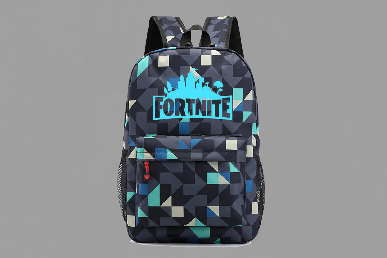 Fortnite Kids Backpack – Geometric Print School Bag (45 × 31cm)