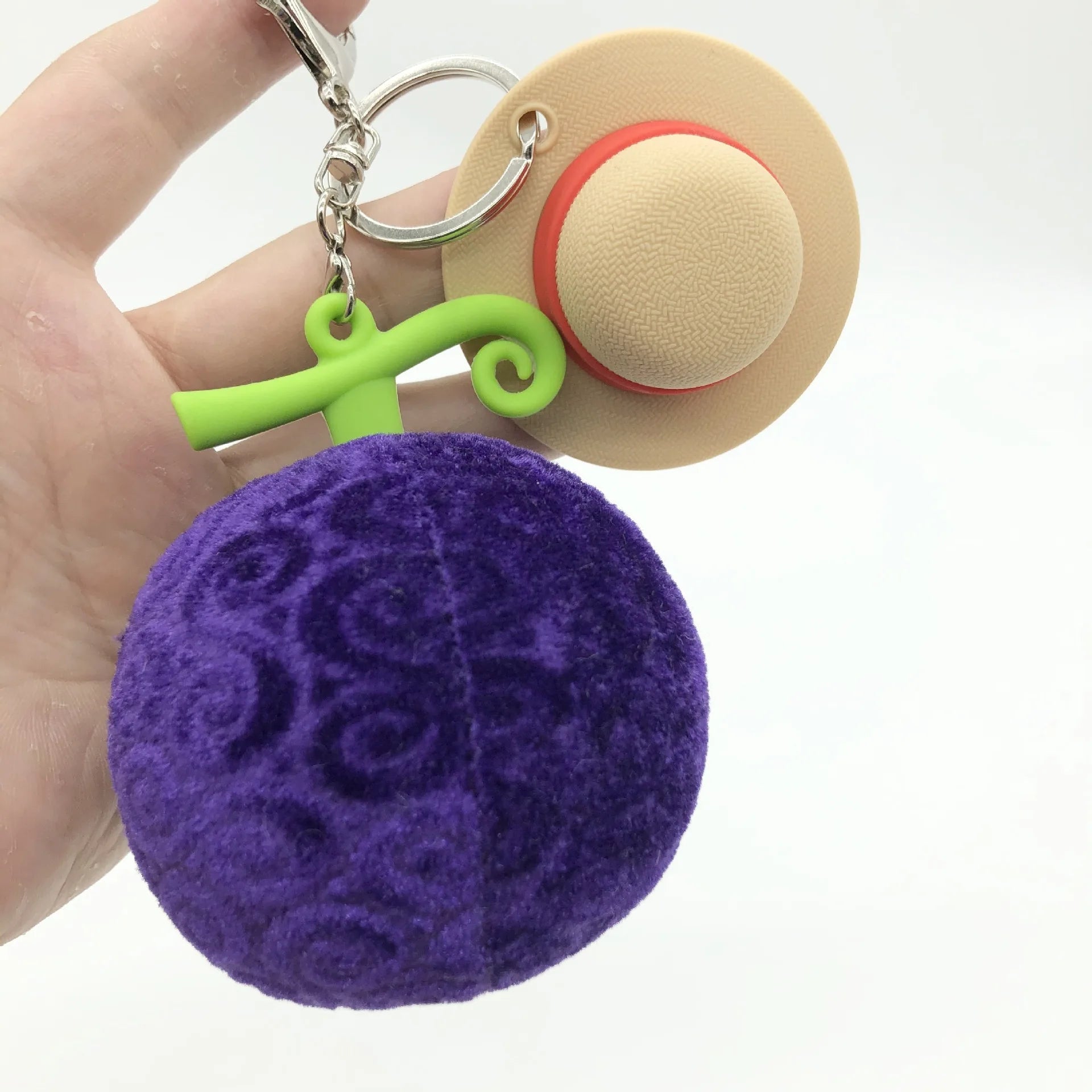 One Piece Devil Fruit Keychain – Gum-Gum Fruit with Straw Hat
