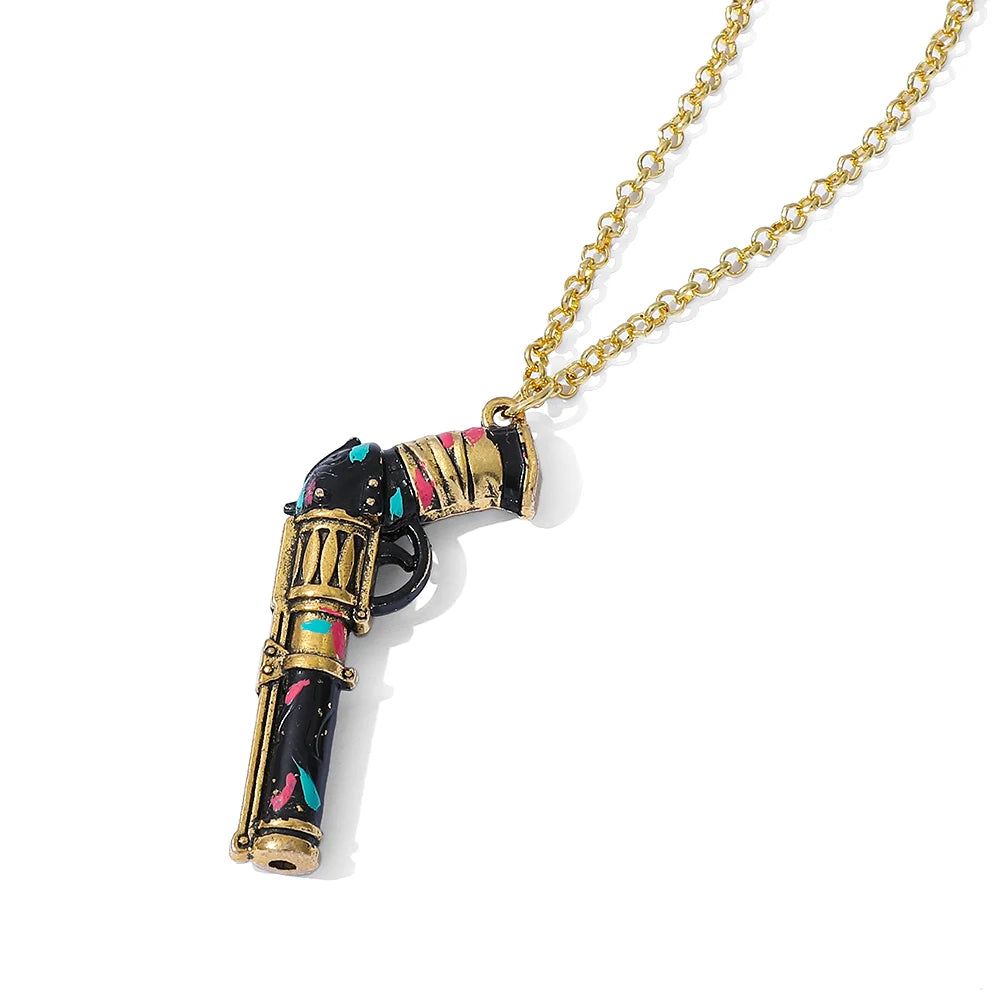 League of Legends - Jinx Metal Gun Keychain and Necklace