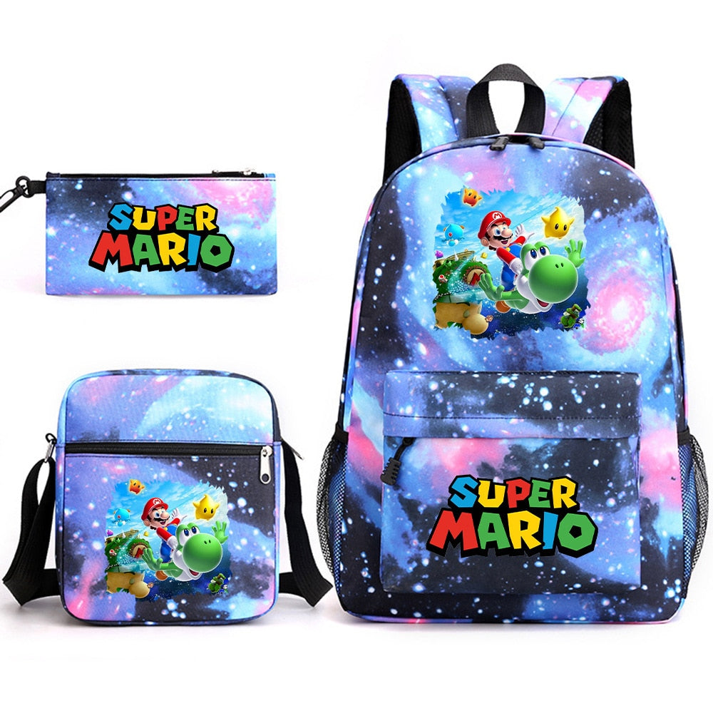 Super Mario - Backpack with Shoulder Bag and Pencil Case